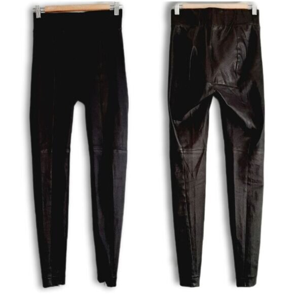 ROBERT RODRIGUEZ / Genuine Leather Legging Pull-On Pants Ankle Zip Black 2 Flaw - Picture 8 of 16